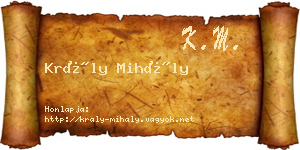Krály Mihály névjegykártya